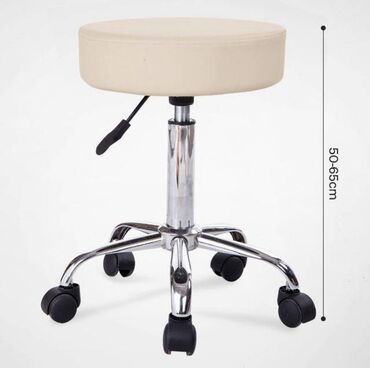 Stolice: Barska/kozmetička stolica na točkiće – okruglo sedište - Okruglo — 6