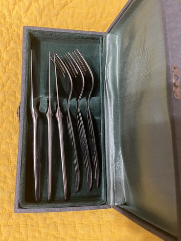 серебрянная ложка: Раритетный советский наборчик из 3 вилок и 3 ножей, 550 сом