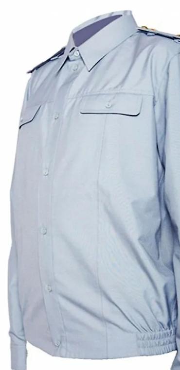 Рубашки: Белая форменная рубашка с длинным рукавом и погонами - Классический — 11