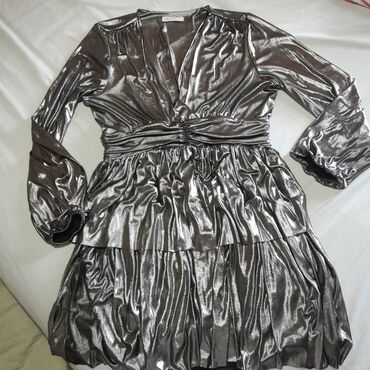 haljina sa čipkom: L (EU 40), color - Grey, Evening