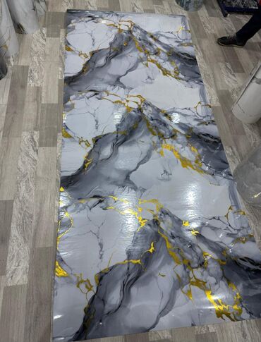 Vinil divar kağızı, oboy: Mərmər effekti verən PVC divar panelləri. 1.Arxası özü — 3