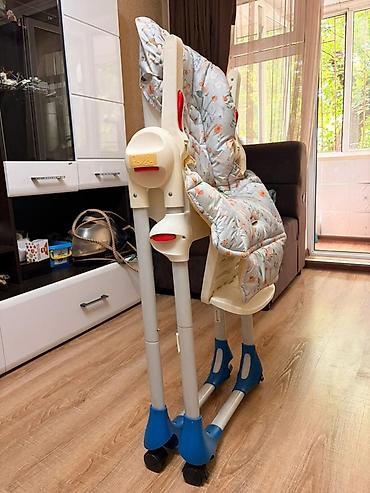 автолюльку chicco: Стульчик для кормления, Б/у, Chicco, Трансформер, цвет - Синий, Самовывоз — 7
