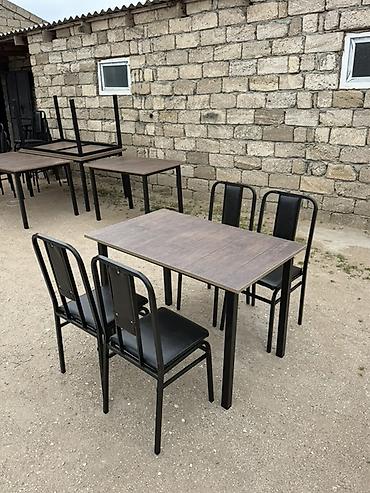 sutullar: Metal karkaslı masa-stul dəsti. Masa 40 azn Oturacaq 13 azn Dəst — 1