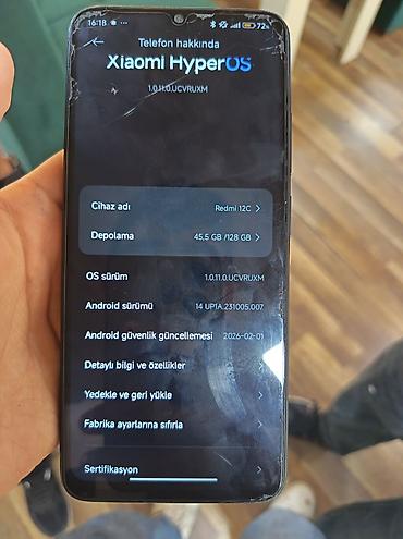 ipad 4 mini: Redmi 12C, 128 GB, rəng - Qara, İki sim kartlı, Barmaq izi, Simsiz şarj — 6