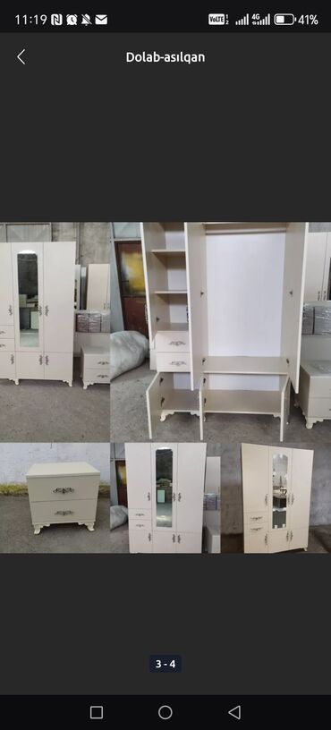 Dolablar: Açılan, 3 qapılı Düz dolab, Qarderob, paltar dolabı — 5