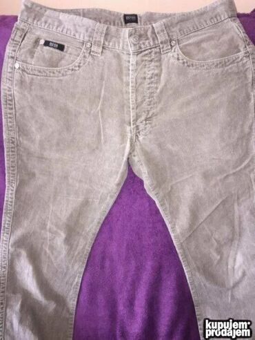 Pantalone: Original Hugo Boss pantalone 33/34 100% cotton Tamnobraon boja — 14