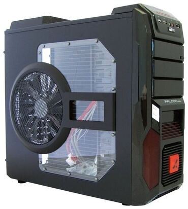 komputer korpus: Falcon FC-FAL09A Mid-Tower Yan qapağında 1 ədəd qırmızı kuller var