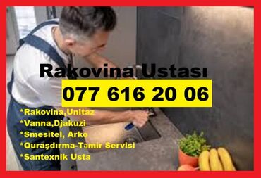 Özü yapışan divar kağızları: Rakovina Quraşdırma Ustası. Unitaz, Moydodır, Qab yuyan, Smesitel