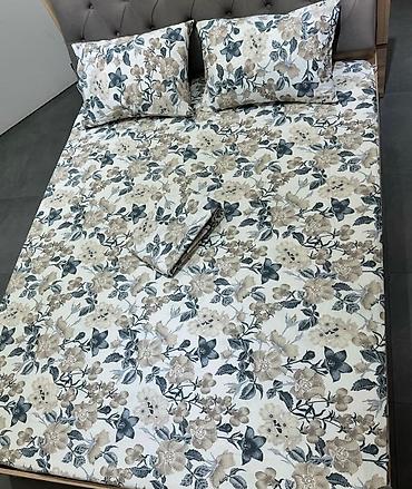 Комплекты постельного белья: Комплект постельного белья с принтом клетку, выполненный в синих и — 5