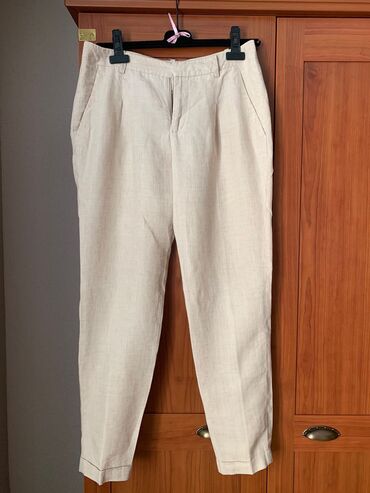 женские брюки из габардина: Брюки Zara, M (EU 38), цвет - Бежевый