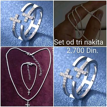 bata kozne torbe: Elegantni posrebreni set od tri nakita sa žigom S925 od hirurskog — 1