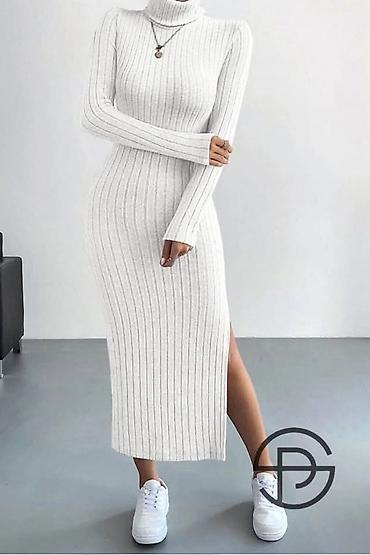 Haljine: Rebrasta džemper-haljina sa rol-kragnom - Kroj: uska silueta koja — 9