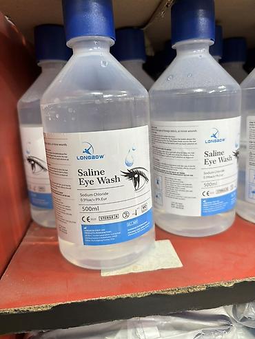 tibbi araba: Longbow Saline Eye Wash – 500 ml - Tərkib: Sodium Chloride 0.9% w/v — 2
