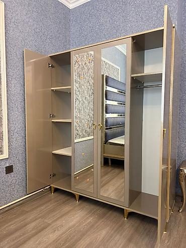 dola: Yeni, 4 qapılı, Güzgülü, Ağ, Açılan, Düz dolab — 3