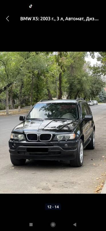 x5 4 4: BMW X5: 2003 г., 0.3 - engine capacity л, Типтроник, Дизель, Жол тандабас