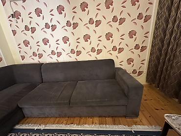 mingecevir divan: Qonaq otağı üçün L formalı yumşaq künc divan - Rəng: tünd boz — 3
