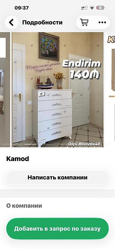 Kamod – klassik üslubda ağ rəngli çekmeceli dolab - Model: 4 lalafo.az -da Kamod – klassik üslubda ağ rəngli çekmeceli dolab - Model: 4