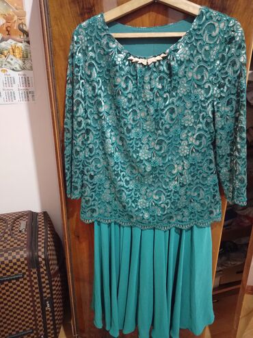 платье с воротником: Вечернее платье, С рукавами, 5XL (EU 50), 6XL (EU 52)