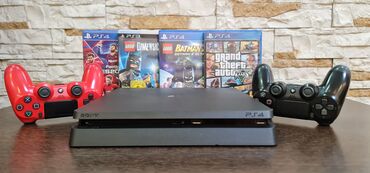 PS4 (Sony Playstation 4): PlayStation 4 slim 500 gb -2 orijinal pult -4 disk Salam. təcili — 9