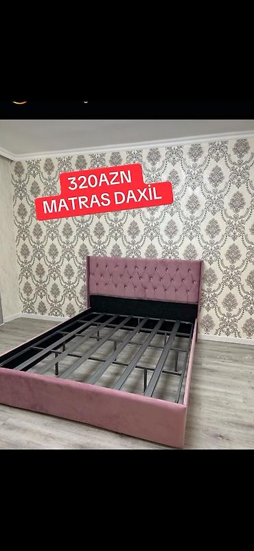 iwlenmiw carpayi: Yataq çərçivəsi + matras daxil – 320 AZN - Rəng: pudra/çəhrayı - — 1