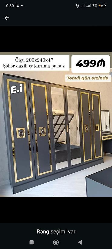 Dolablar: Məhsul: 6 qapılı paltar dolabı - Ölçü: 200 x 240 x 47 sm - Dizayn — 1