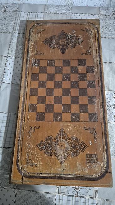 Taxta nərd-şahmat lövhəsi (ikinəfərli oyun seti) - Material: tam