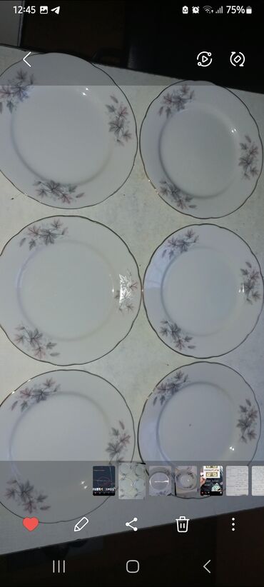 серебряную посуду: 1. Стаканы набор синие 6шт - 400 сом. 2. Набор тарелок Новый 3 шт