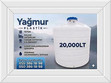 oksigen balonu icarə: YAĞMUR markalı plastik su çənləri – yatıq (horizontal) model Tutum — 10