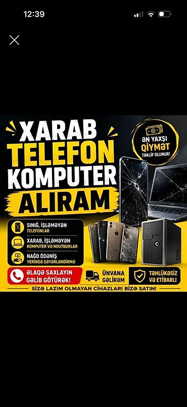 Xarab telefon və kompüter alışı xidməti - Sınıq və işləməyən