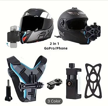 tripod kamera: Motosiklet dəbilqəsi üçün 2‑si 1‑də ön quraşdırma: telefon və action — 3