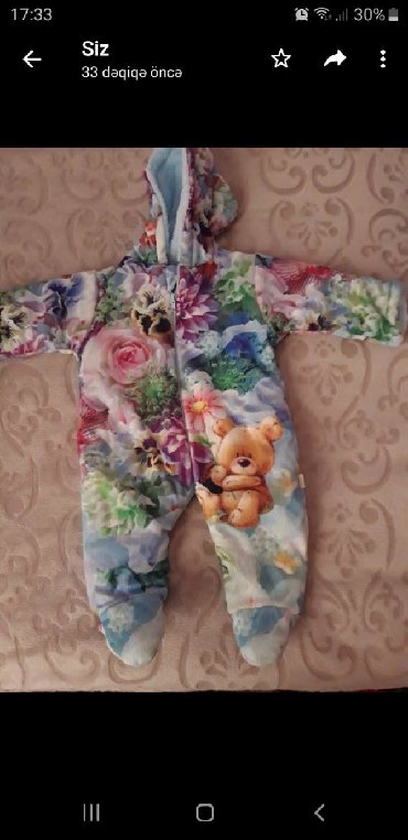 вязаные детские пальта: 3_6 aylig (68 sm) usag ucun kombinzon. Tezedir istifade edilmeyib