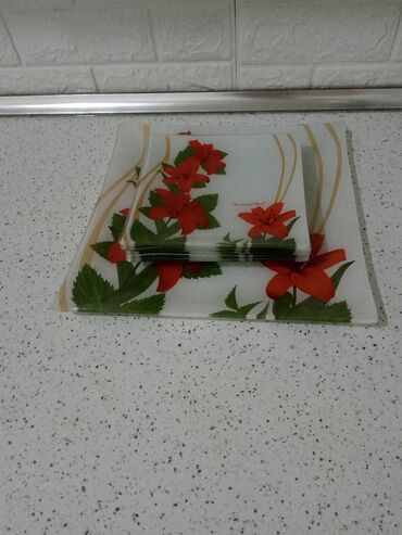 Mətbəx aksesuarları: Nahar dəsti, rəng - Ağ, Şüşə