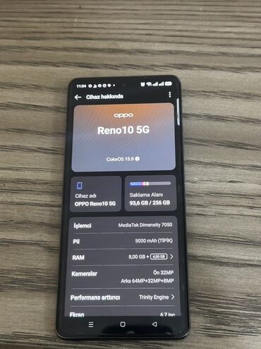 Oppo: Oppo Reno10, 256 GB, rəng - Qara, İki sim kartlı
