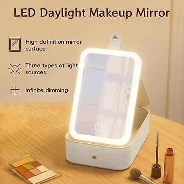 Другое: LED işıqlı makiyaj güzgülü kosmetik/qızıl qabı - Kompakt ölçülü — 3