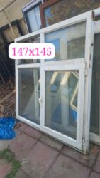 Plastik pəncərələr: İşlənmiş İkiqat şüşə paketi Plastik pəncərə, Еni: 150 sm, Uzunluğu: 150 sm, Ödənişli quraşdırma — 8