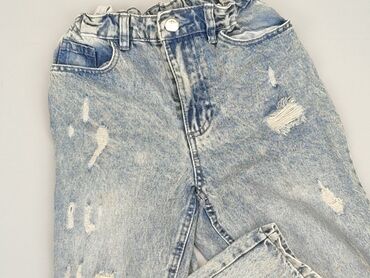 szare szerokie spodnie: Jeans, Destination, 11 years, 140/146, condition - Fair