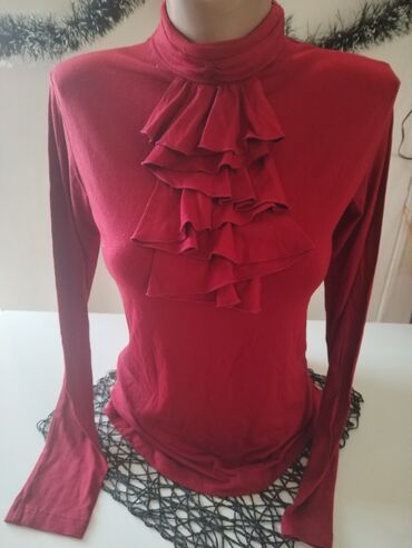 zimska haljina: M (EU 38), Jednobojni, bоја - Crvena