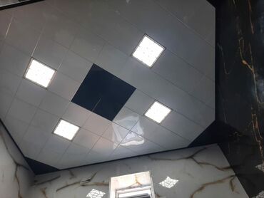 подвесной потолок в ванной: Подвесной потолок, Металл, Влагостойкая