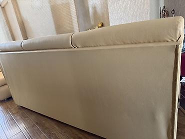 Диваны: Bej rəngli geniş modern dəri divan (açılıb çarpayı olur) * Növ: Künc — 7