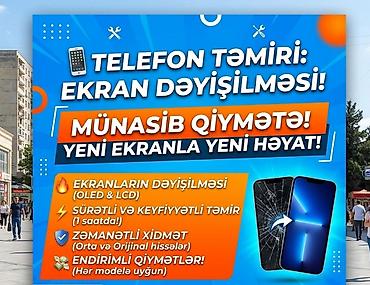 iphone təmiri: 🛠️ Hər növ telefonların ekran dəyişilməsi – Ən ucuz bizdə! ​Bütün — 1