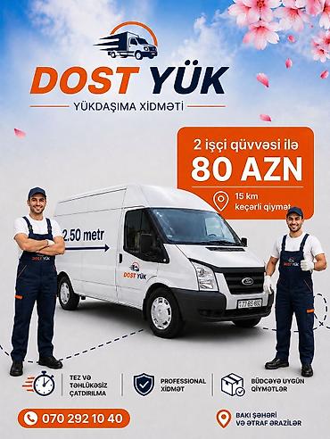 ucuz yük daşıma xidməti: DOST YÜK – Yükdaşıma xidməti - 2 işçi qüvvəsi ilə yükdaşıma - Bakı — 3