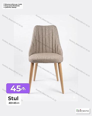 ofis ucun stullar: - Məhsul: Yumşaq oturacaqlı stul - Ölçü: 40×45 sm - Rəng seçimi — 1