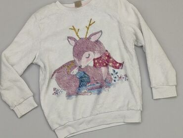 sweterek hm biały: Bluza, Little kids, 5-6 lat, 110-116 cm, stan - Dobry