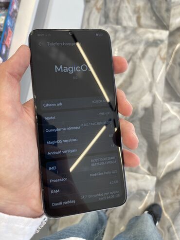 Honor: Honor X6, 64 GB, rəng - Göy, Zəmanət, Barmaq izi, İki sim kartlı