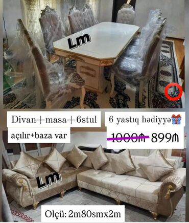 metbex divani: *👑Divan+ Masa dəsti👑* Sifarişlə hazırlanır. Dəst şəkildə : *899₼*