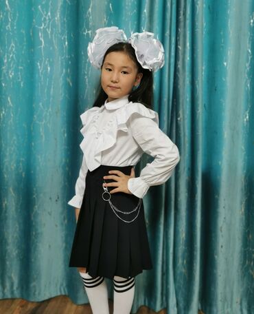 детская юбка: Школьная форма, цвет - Черный, Новый