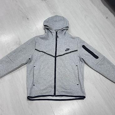 Nike Tech Fleece худи/толстовка на молнии с капюшоном, серый меланж