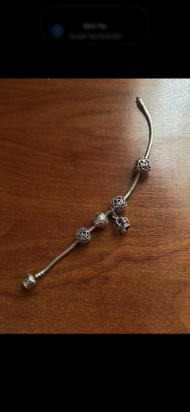 Şarmlar: Gümüş charm bilərzik - Material: gümüş rəngli metal zəncir (ilan — 3