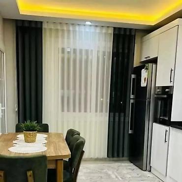 perde aksesuar: Fon və tül pərdə dəsti - Model: Modern dalğalı krujoklu tikiş (wave — 2