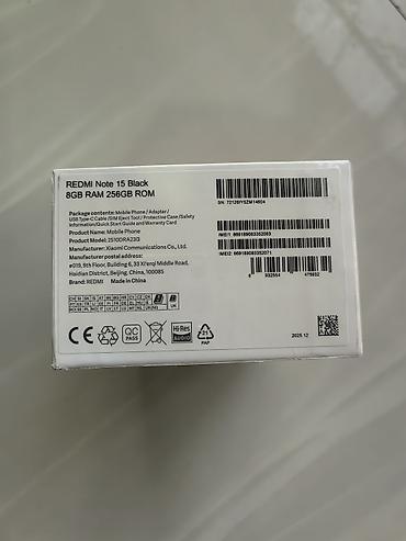 телефон ултура: Redmi, Redmi Note 15, Новый, 256 ГБ, цвет - Черный, 2 SIM — 2